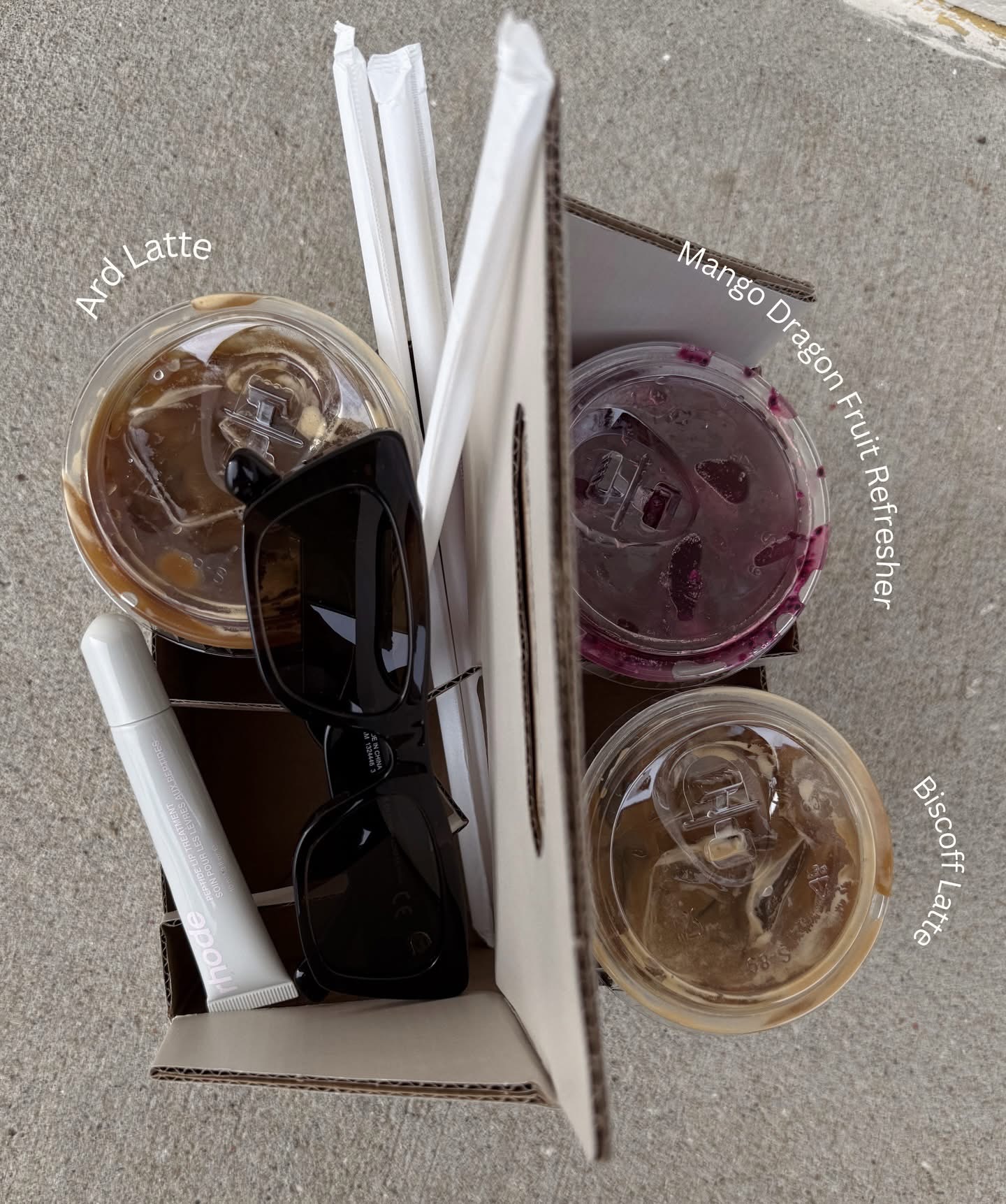 Ard Latte, Mango Dragon Fruit Refresher and Biscoff Latte